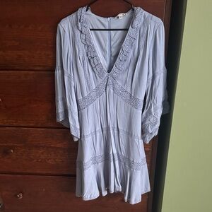 Baltic Born Sky Blue Dress with Lace Accents